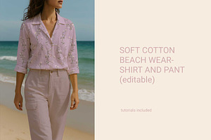 Soft beach wear cotton top pant PSD