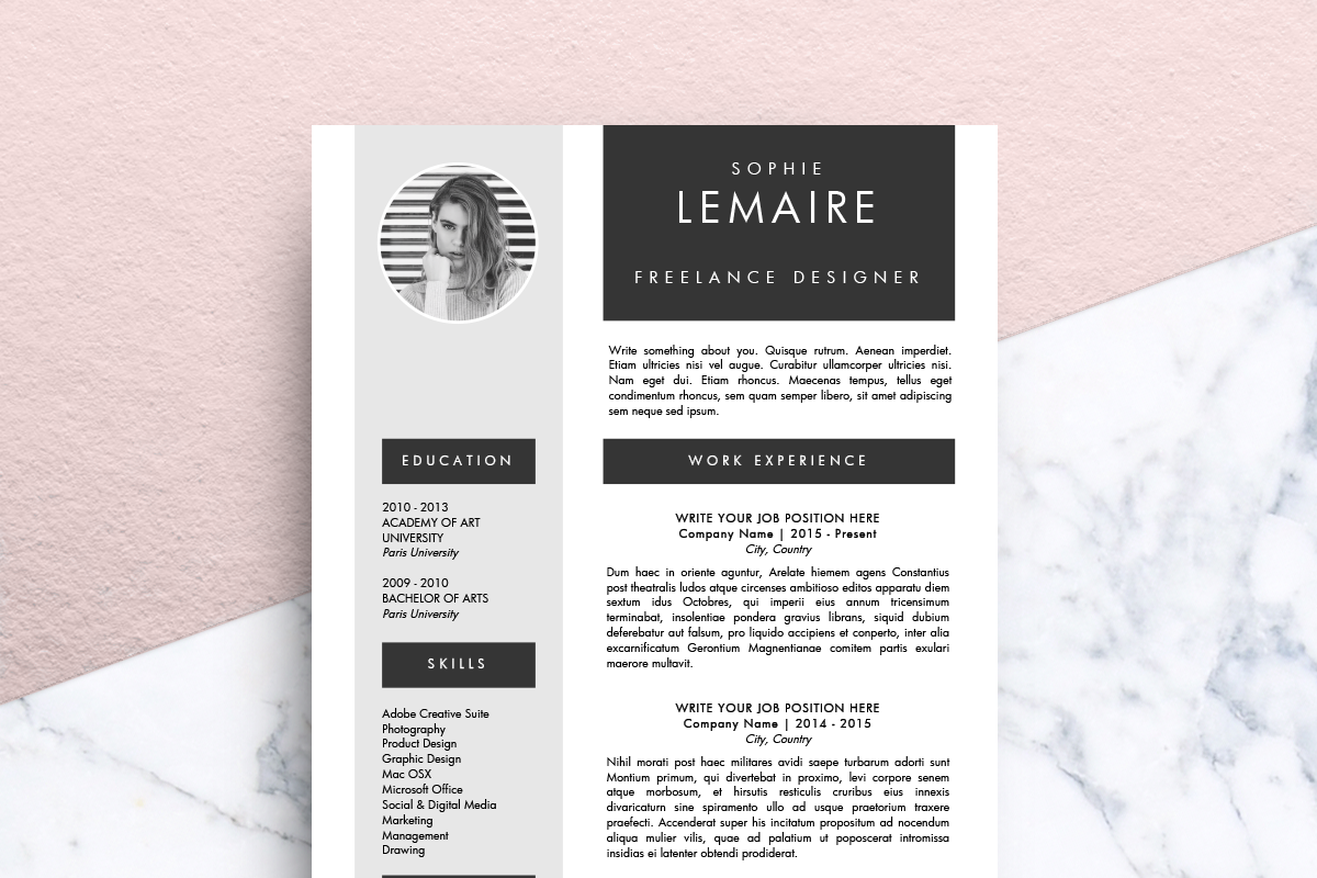 Resume Template (MS Word) | Sophie, a Resume Template by Priiiiiiiiiiiiiint ! (Photo 1 of 2)