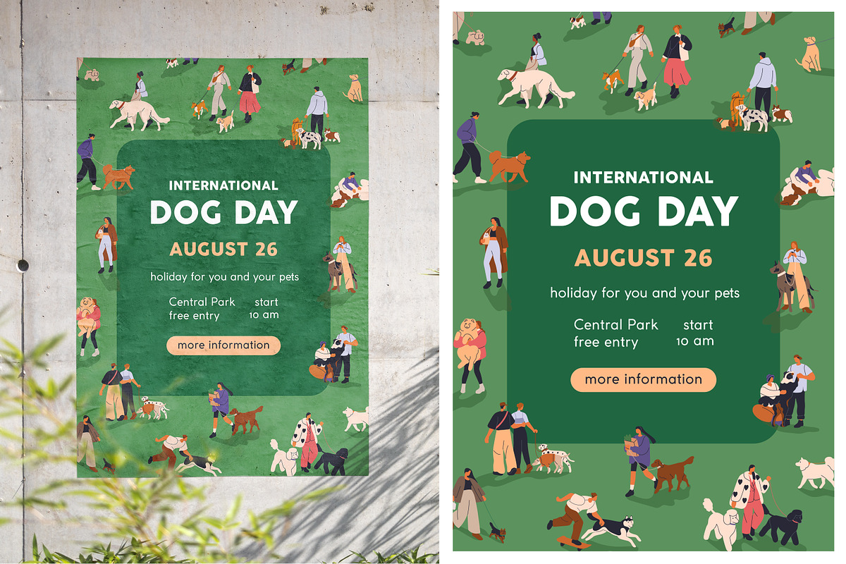 Pet owners set + Dog Day templates, an Animal Illustration by Good Studio (Photo 4 of 7)