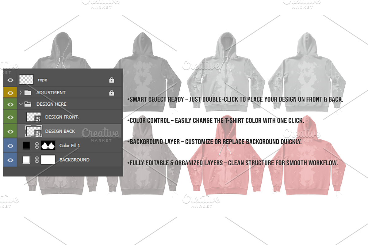 Washed Hoodie Mockup Editable PSD, a Hoody Mockup by std.badboy (Photo 3 of 4)