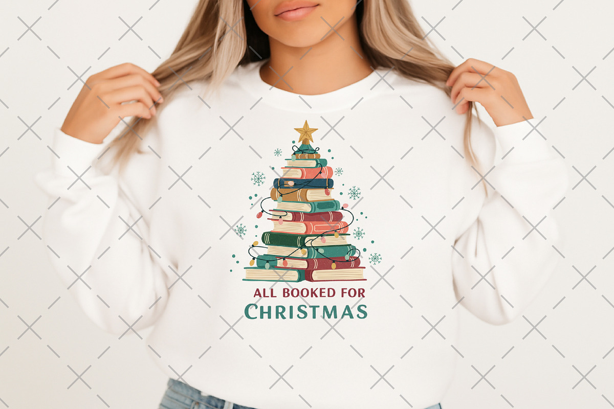 All Booked For Christmas Design, an Illustration by Craft Nest (Photo 2 of 6)