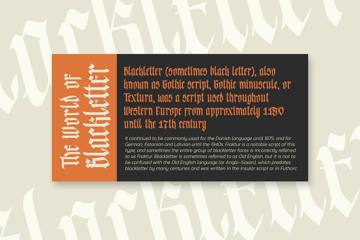Blacktones, a Blackletter Font by Vintage Division (Photo 2 of 10)