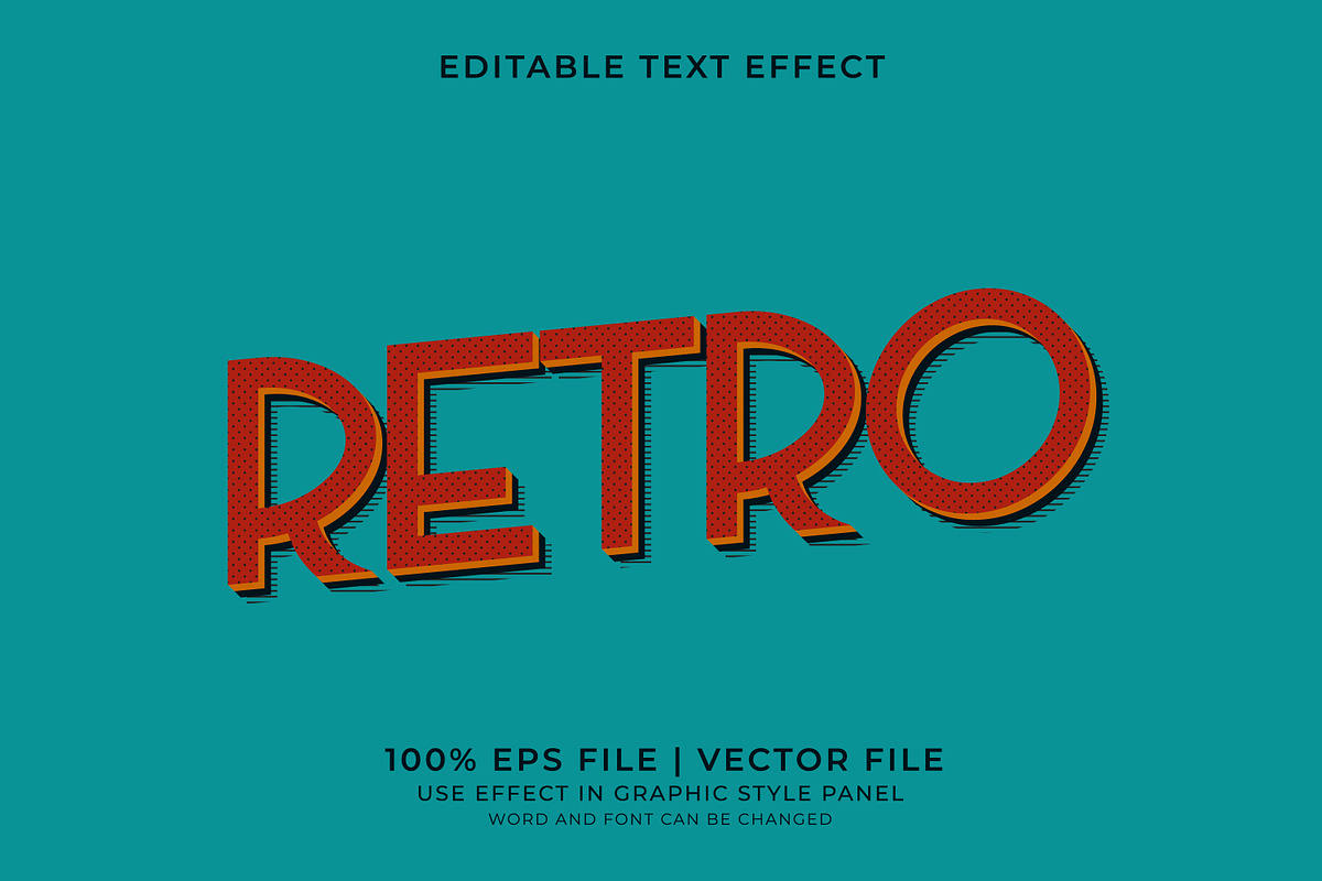 Retro Text Effects Bundle, a Layer Style Add-On by WM48 Shop (Photo 12 of 17)