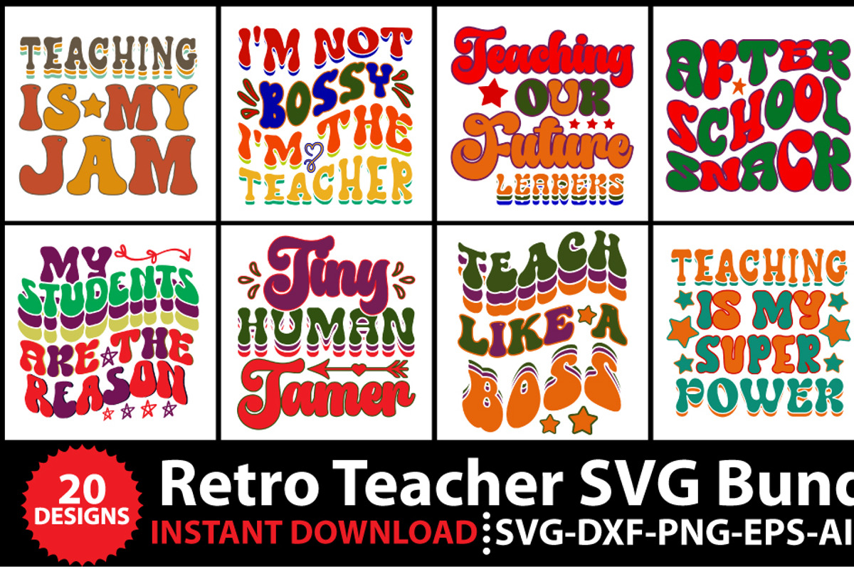 Retro Teacher SVG Bundle, Retro SVG, an Object Graphic by DesignRaw ...
