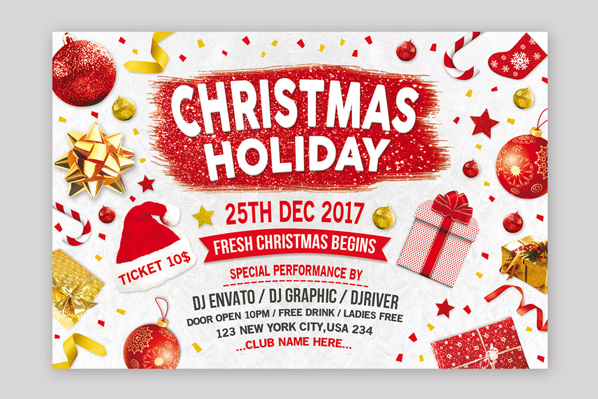 Merry Christmas Flyer, a Flyer Template by Creative  designer (Photo 8 of 8)