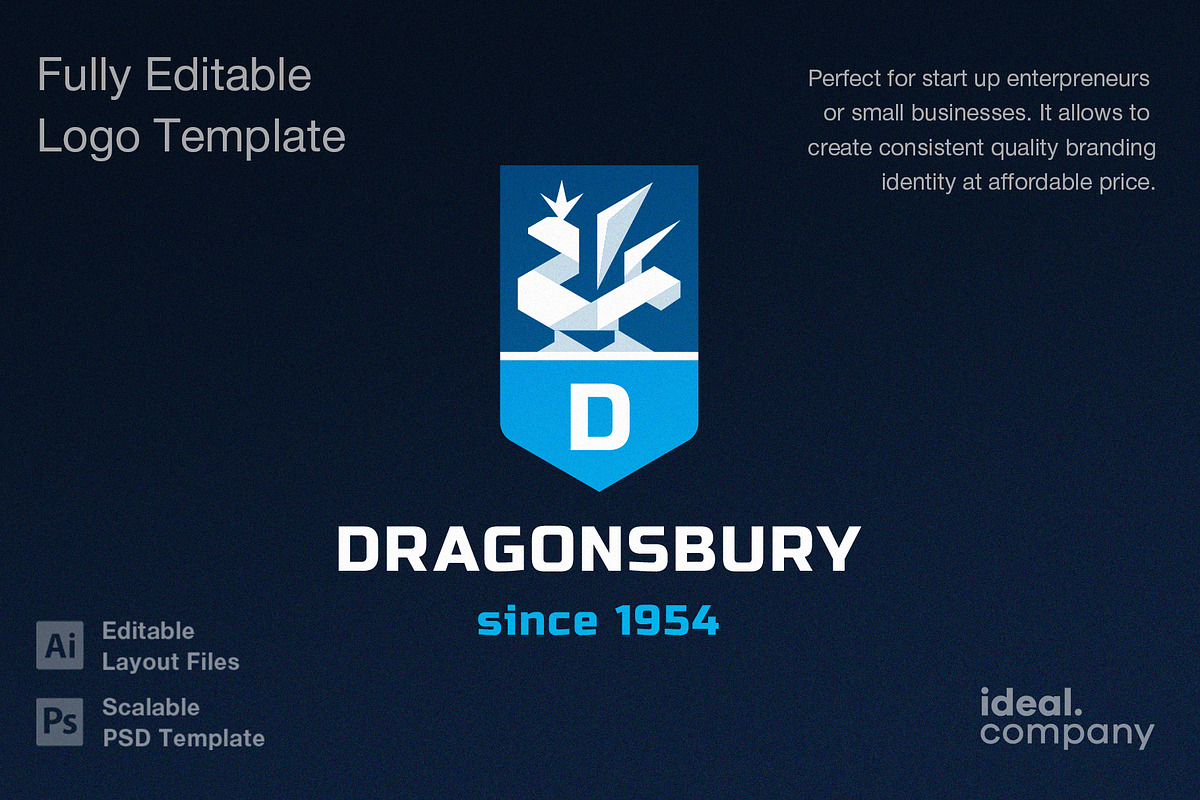 Dragonsbury Logo Template, a Branding & Logo Template by Ideal Company (Photo 5 of 7)