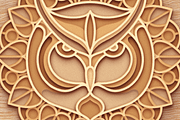 Owl 3D Mandala - SVG Laser cut file, an Object Graphic by Arshad Ali (Thumbnail 7 of 8)