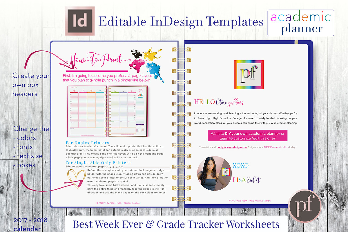 Academic Planner | InDesign Template, a Stationery Template by Planner Templates (Photo 11 of 11)