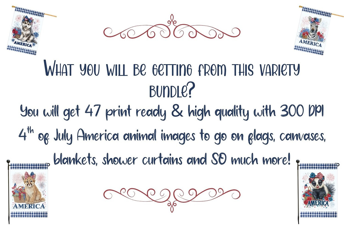 47 Art for 4th of July Decor Bundle, an Animal Illustration by Art Paradise Studios (Photo 2 of 2)