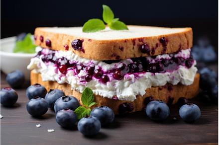 Spreadable Sandwich cream blueberry, a Food & Drink Photo by Ylivdesign