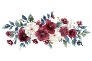 Burgundy Floral Clipart Set, an Illustration by Designer_Momina (Thumbnail 8 of 16)
