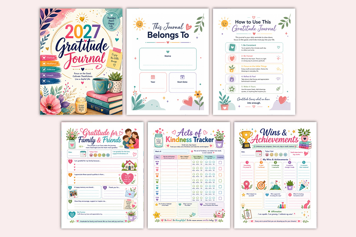 2027 Gratitude Journal, a Stationery Template by Shumaya (Photo 2 of 5)