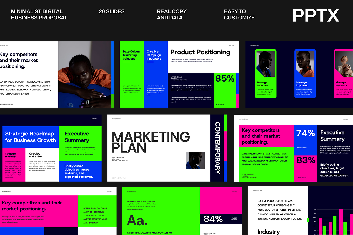 Vibrant - Marketing Plan Powerpoint, a Presentation Template by Dirtytemp Studio (Photo 1 of 10)