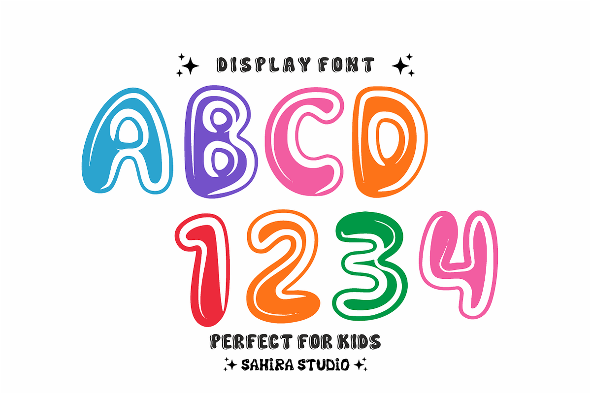Bounce Bangke - Fun Bouncy Kids Font, a Handwritten Font by Sahira Studio (Photo 4 of 4)