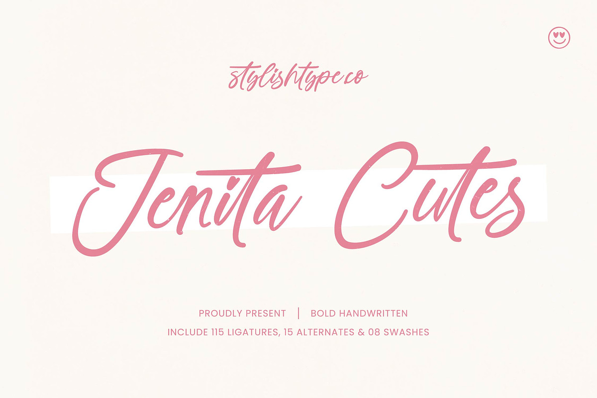 Jenita Cutes Bold Handwritten Font, a Script Font by stylishtype.co (Photo 1 of 20)