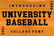 UNIVERSITY BASEBALL COLLEGE FONT, a Slab Serif Font by Fourteen Letter (Thumbnail 1 of 10)