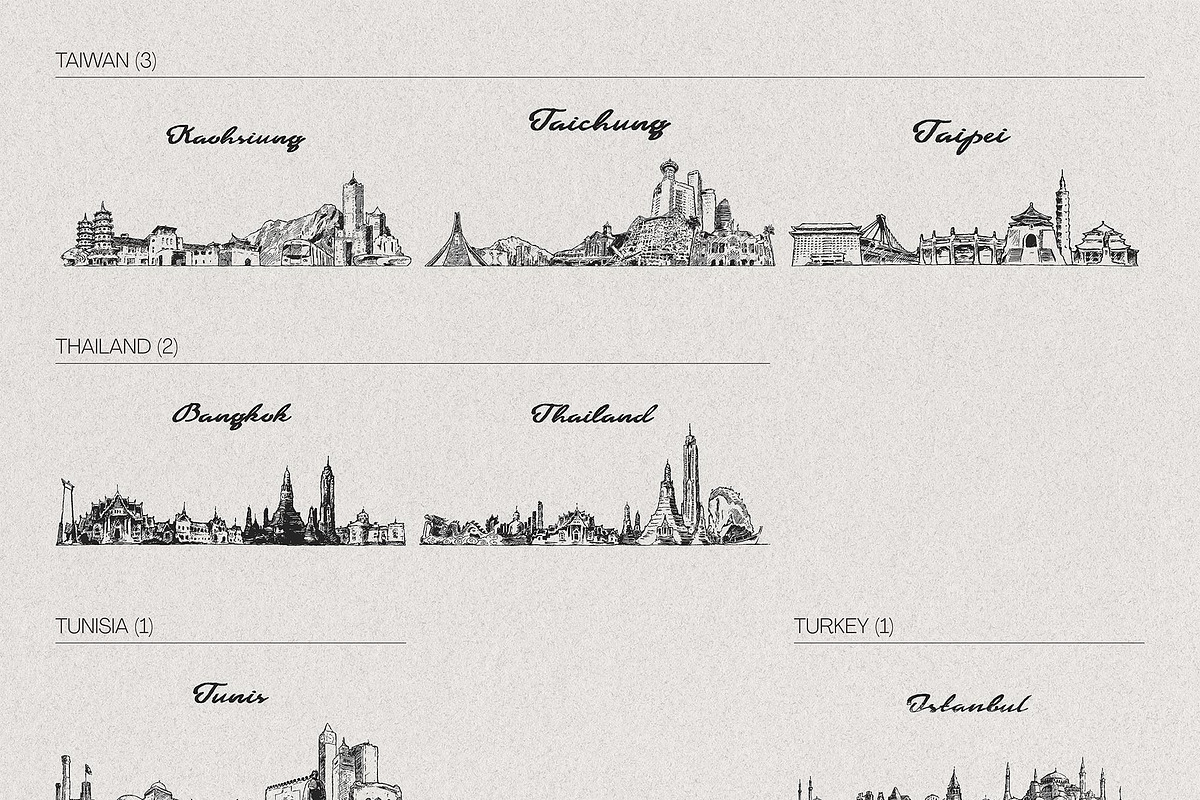 Hand Drawn City & Country Skylines, a Work Illustration by TheMountBirdStudio (Photo 11 of 20)