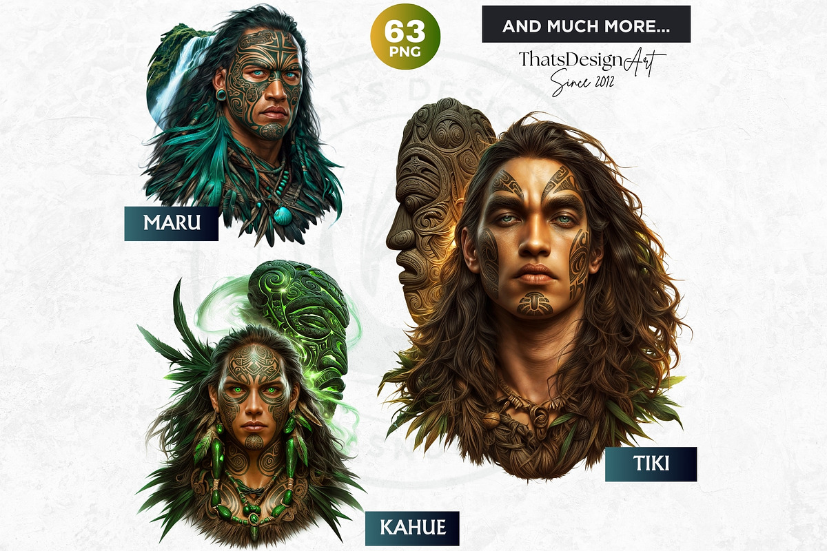 Maori Atua gods Clipart, Polynesian, a Person Illustration by ThatsDesignArt (Photo 9 of 10)