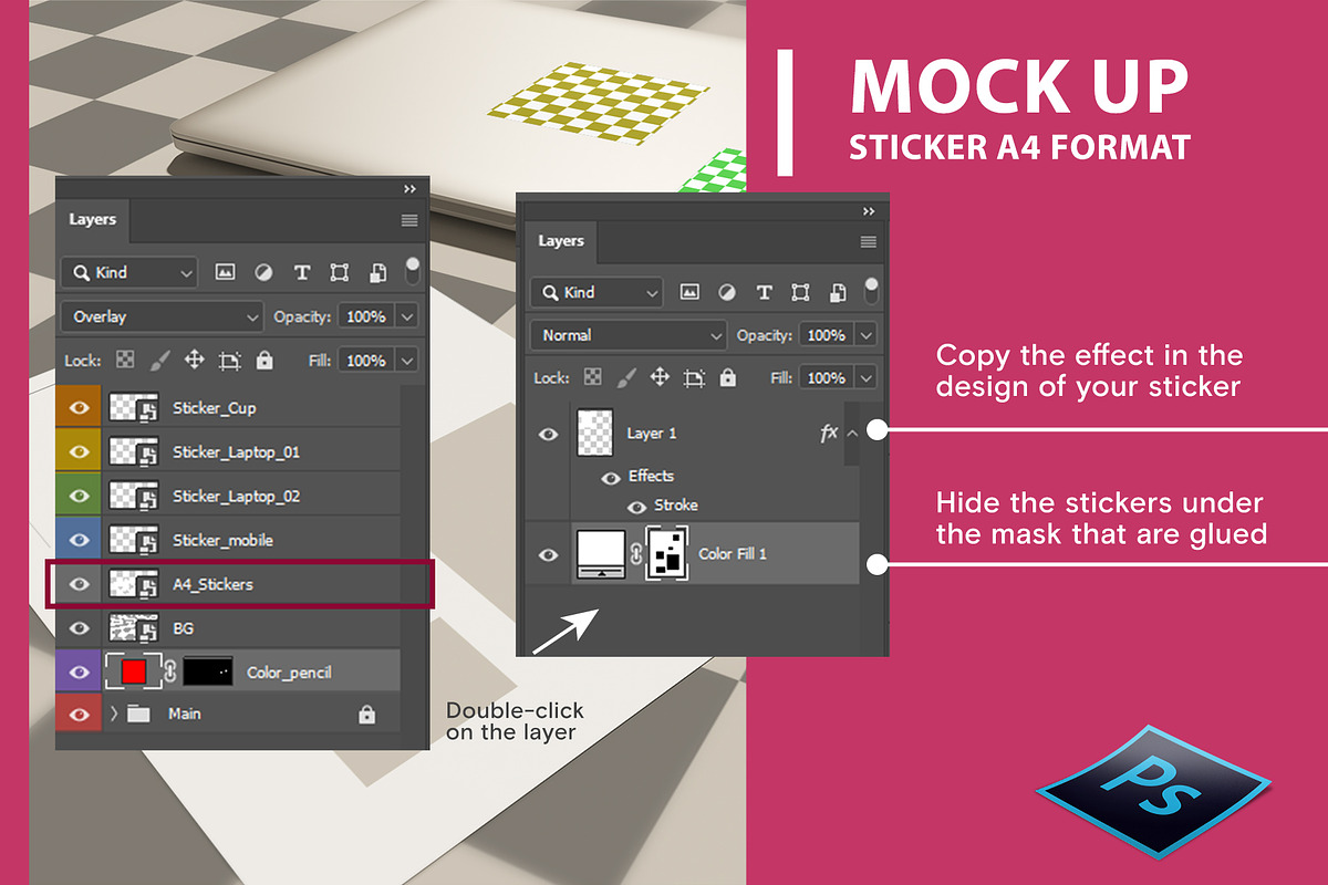Stickers Mock-Up, a Print Template by Popova_Irina (Photo 5 of 5)