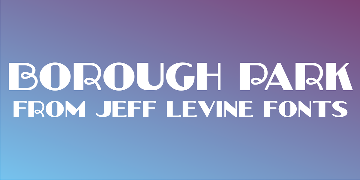 Borough Park JNL, a Font by Jeff Levine Fonts