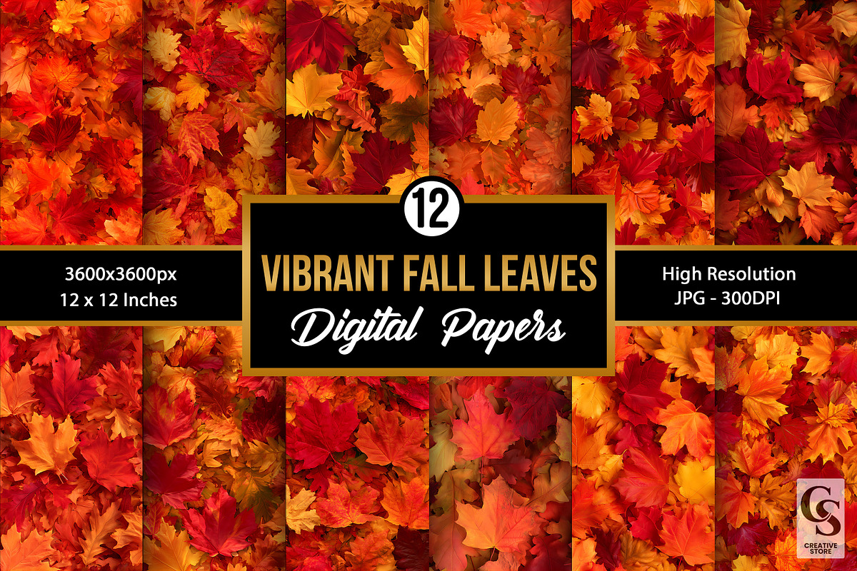 Vibrant Fall Leaves Seamless Pattern, a Pattern Graphic by Creative Store (Photo 1 of 5)