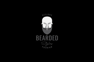 Cool Man Bearded And Bald Logo