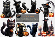 Cat Black Halloween Sublimation, an Illustration by Creative Art (Thumbnail 1 of 5)