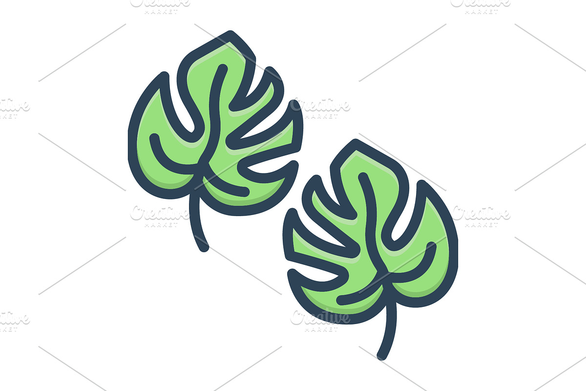Leaves leafage color icon, a Duotone Icon by Creative priyanka