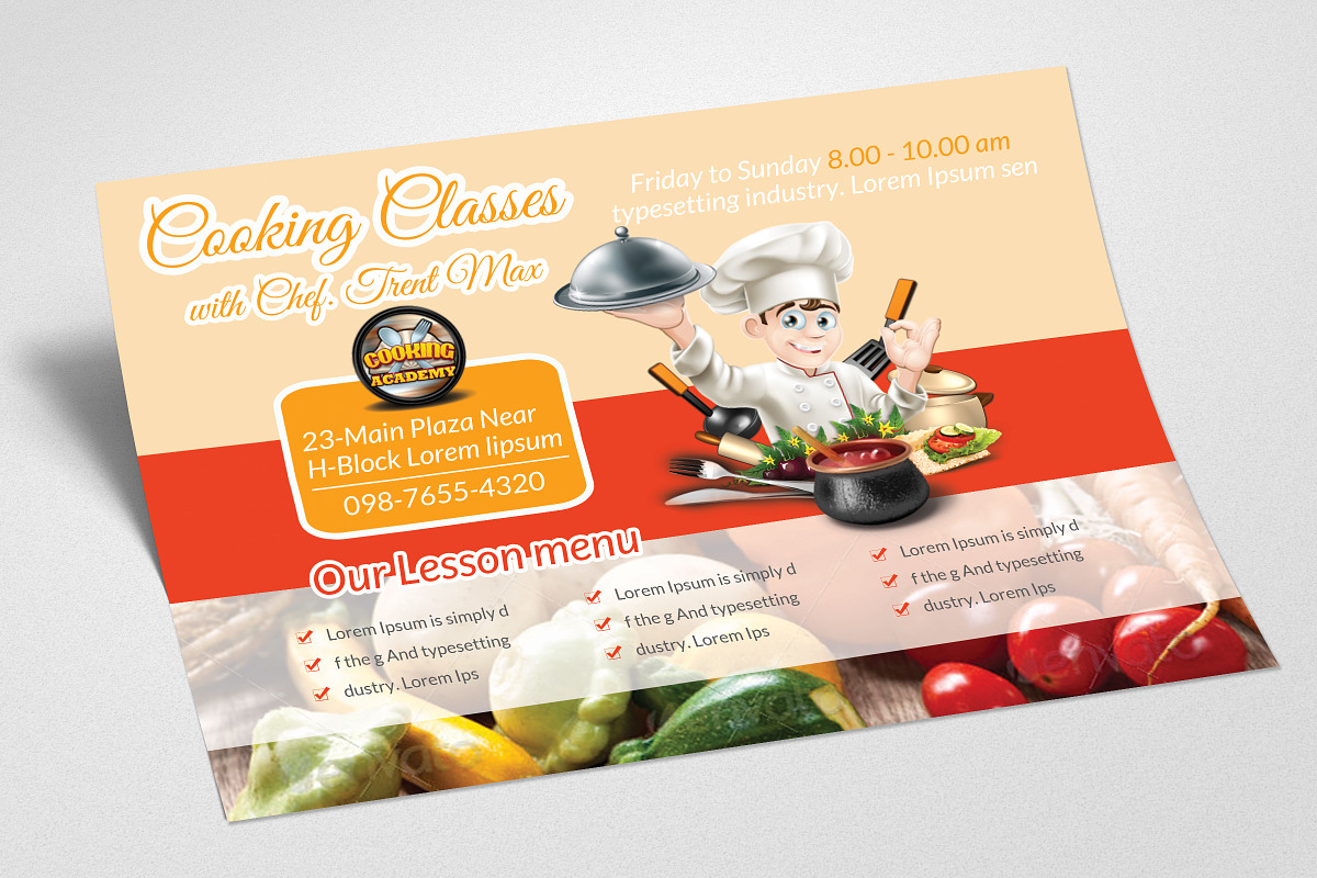 Cooking Class Horizontal Flyer, a Flyer Template by Psd Templates (Photo 3 of 3)