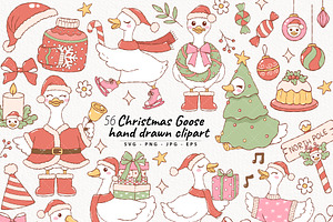 Christmas Goose Clipart Bundle, an Animal Illustration by TitaLivingArt