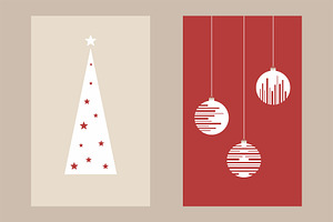 Christmas tree and baubles vector