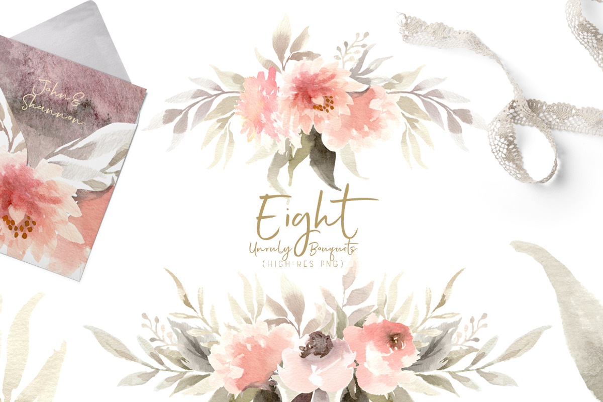 Unruly Watercolor Flowers Set, an Illustration by Kim Thoa Designs (Photo 3 of 11)