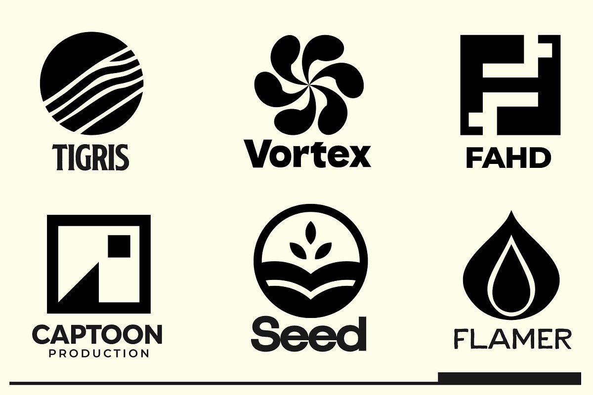 Modern Abstract Logo Template Vol 9, a Solid Icon by Tekuni (Photo 2 of 12)