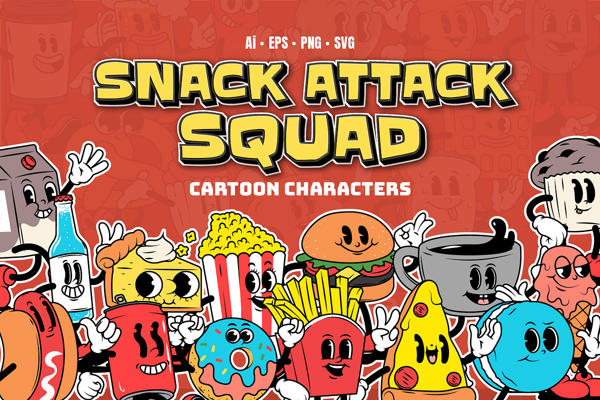 Snack Attack Squad - Characters, a Food Illustration by Sandypramana (Photo 1 of 10)