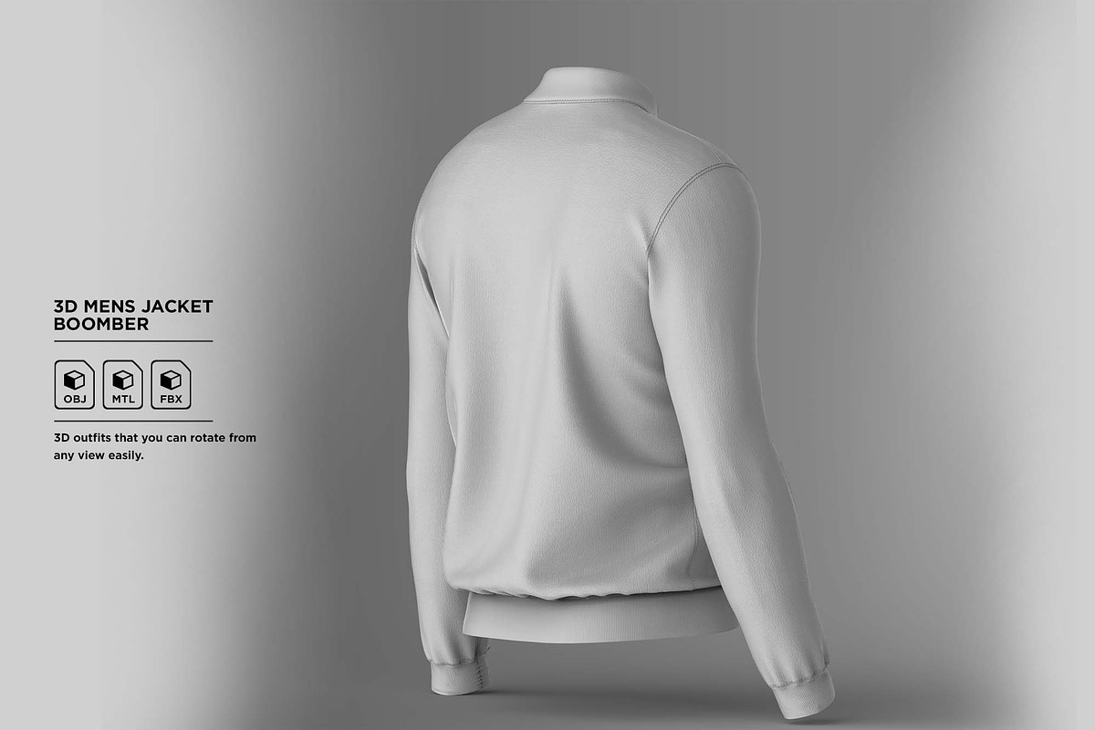 3D Mens Bomber Jacket Apparel Cloth, an Object 3D Model by 3D Resource (Photo 4 of 6)