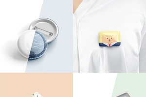 Button Badge Mockups Bundle