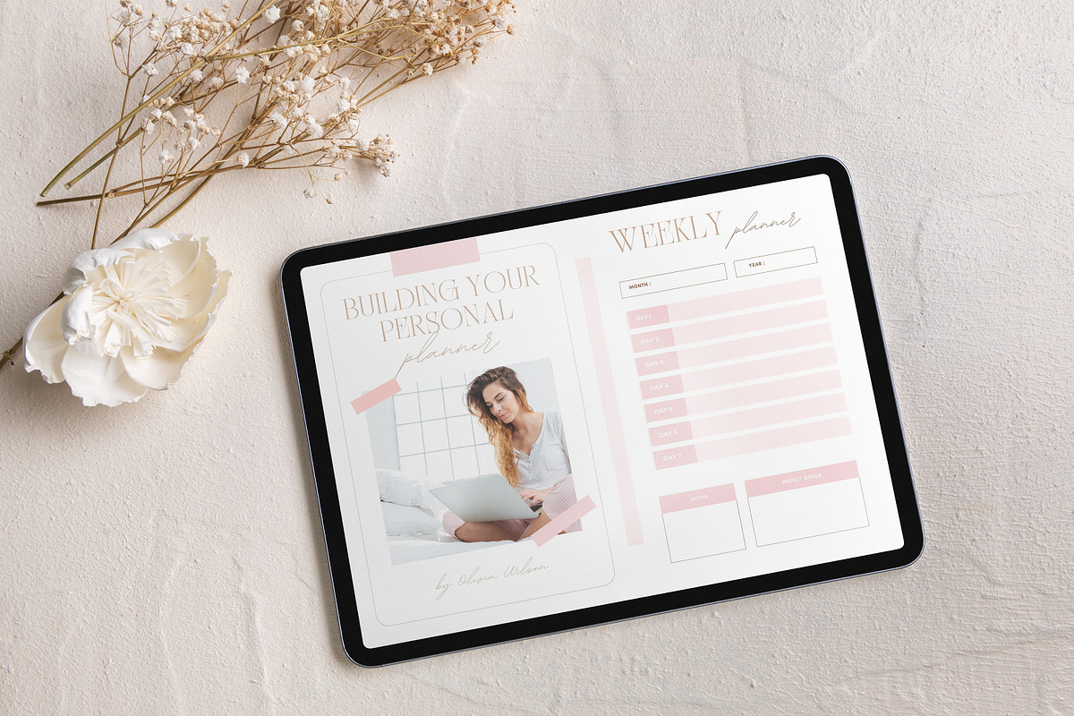 Yearly Digital Planner Canva, a Social Media Template by ElladesignCo (Photo 3 of 9)