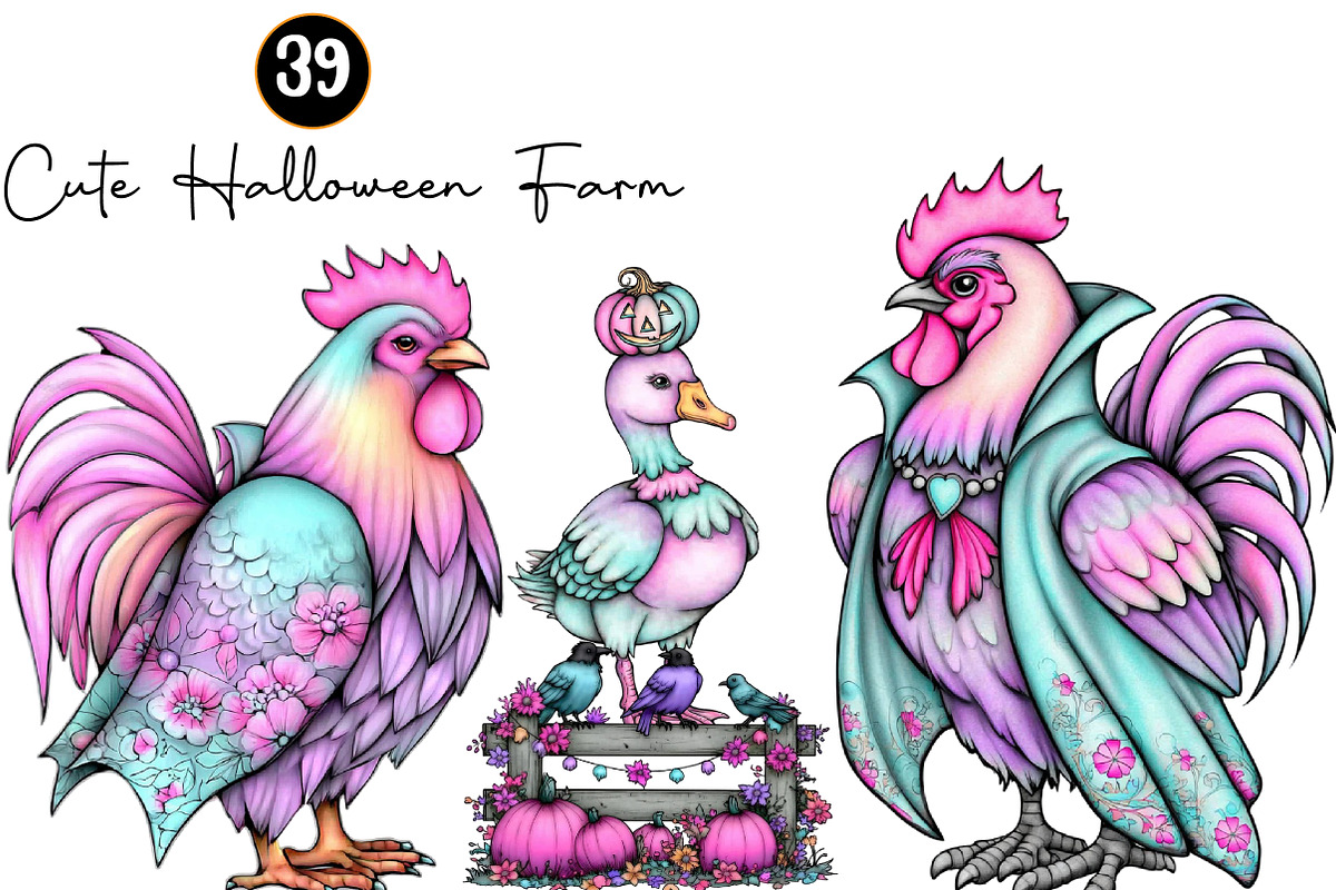 Cute Halloween Farm PNG Clipart, a Seasonal Illustration by DreamArtGraphic (Photo 1 of 5)