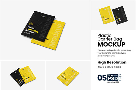 Plastic Carrier Bag Mockup, a Packaging Mockup by bimockup