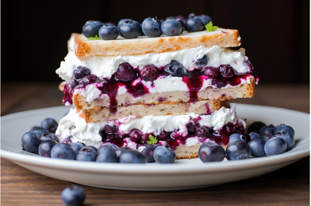 Fruity Sandwich cream blueberry, a Food & Drink Photo by Ylivdesign