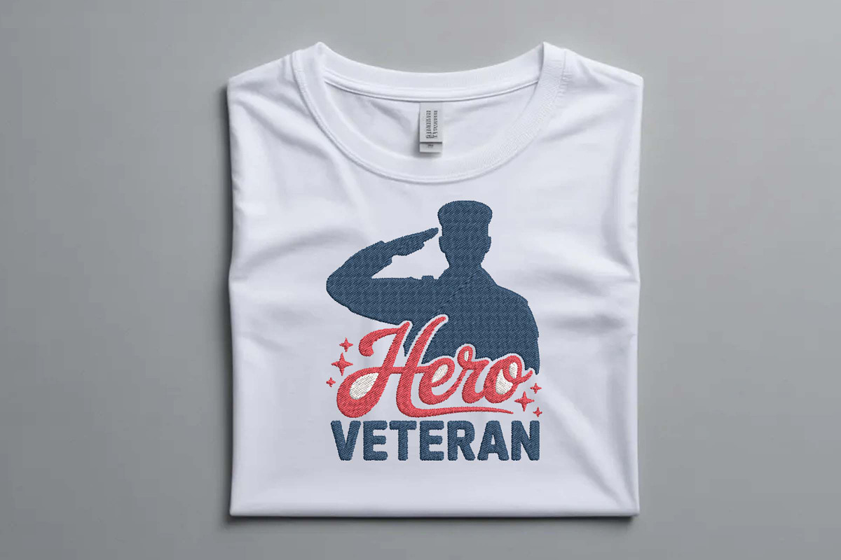 Veteran Hero Salute Embroidery File, an Illustration by Purpose Ekbal (Photo 3 of 3)