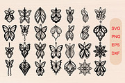 Butterfly Earrings Laser Cut Bundle, an Object Graphic by jannatulpakhi (Thumbnail 1 of 8)