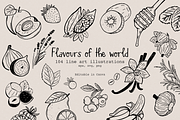 Flavours of the world - line art, a Food Illustration by PenguinArtStudio (Thumbnail 1 of 9)