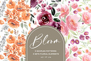 Bloom. Patterns & floral clipart, a Pattern Graphic by Tilling (Thumbnail 1 of 8)
