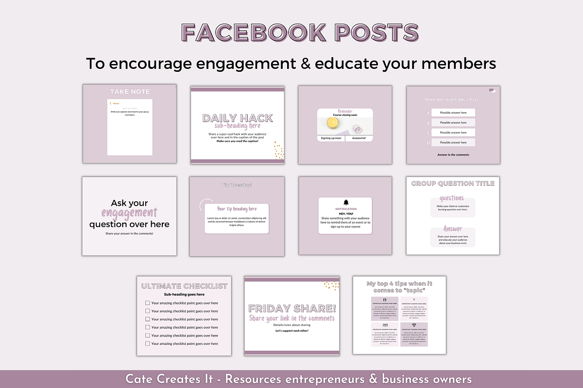 Facebook Group Templates Canva, a Social Media Template by Cate Creates (Photo 4 of 9)