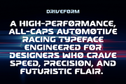 Drive Form - Automotive Typeface, a Sans Serif Font by HipFonts (Thumbnail 9 of 9)