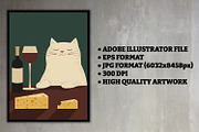 Cats Drinking Wine, an Animal Illustration by Cool Worker (Thumbnail 7 of 9)