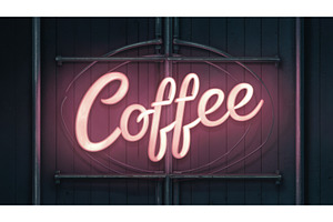 Neon Coffee Sign, Vintage Design