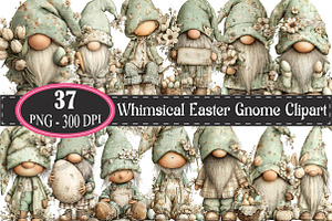 Whimsical Easter Gnome Clipart, an Illustration by designcity5
