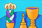 Havdalah Table Painted Illustration, an Illustration by Laura Bolter Design (Thumbnail 2 of 2)